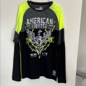 American Fighter Neon and Gray Graphic Tee